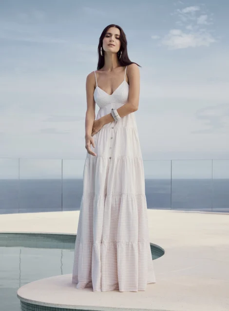 VESTIDO LONGO CAMADAS LISTRADO - Imagem 3