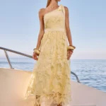 VESTIDO MIDI GUIPIR AMARELO COASTAL