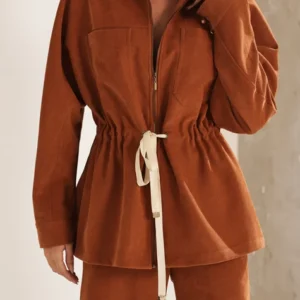 CONJUNTO PARKA E CALÇA AVELUDADA CARAMELO - Imagem 3