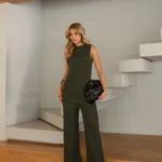 CONJUNTO TRICÔ BLUSA COMPRIDA VERDE MILITAR