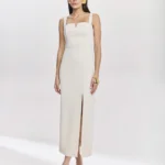 VESTIDO MIDI RETO DETALHE COSTAS