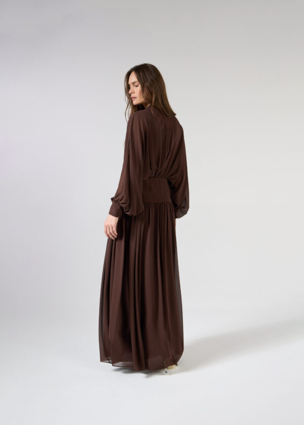 VESTIDO LONGO MANGA BUFANTE CHIFFON - Imagem 2