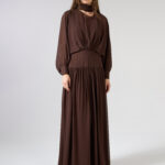 VESTIDO LONGO MANGA BUFANTE CHIFFON