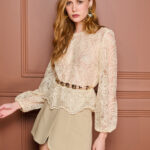 BLUSA MANGA LONGA DE RENDA - OFF WHITE