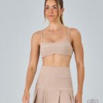 SAIA SOBREPOSTA RIB COM PREGAS – BEGE