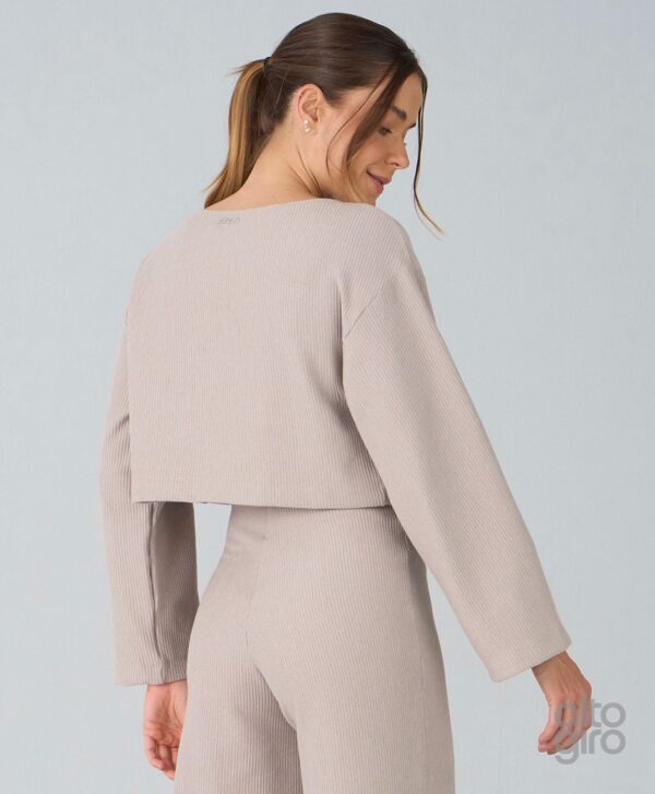 BLUSA CANELADA COMFY - BEGE - Imagem 2