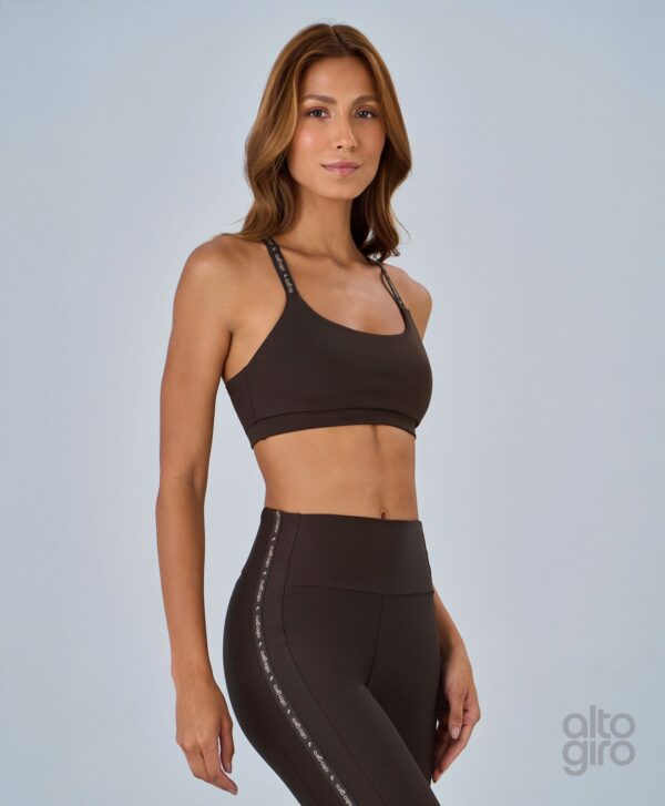LEGGING ELÁSTICO PERSONALIZADO - MARROM - Imagem 3