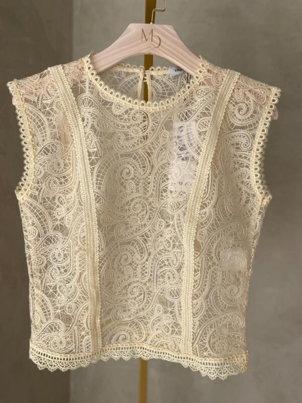 BLUSA MANGA CURTA COM DETALHE - OFF WHITE - Imagem 3