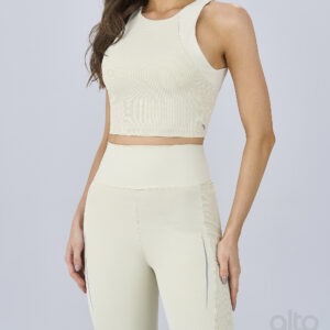 LEGGING RECORTES CANELADOS - AMARELO CREME - Imagem 4