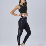 LEGGING FRISO CONTRASTANTE – PRETO