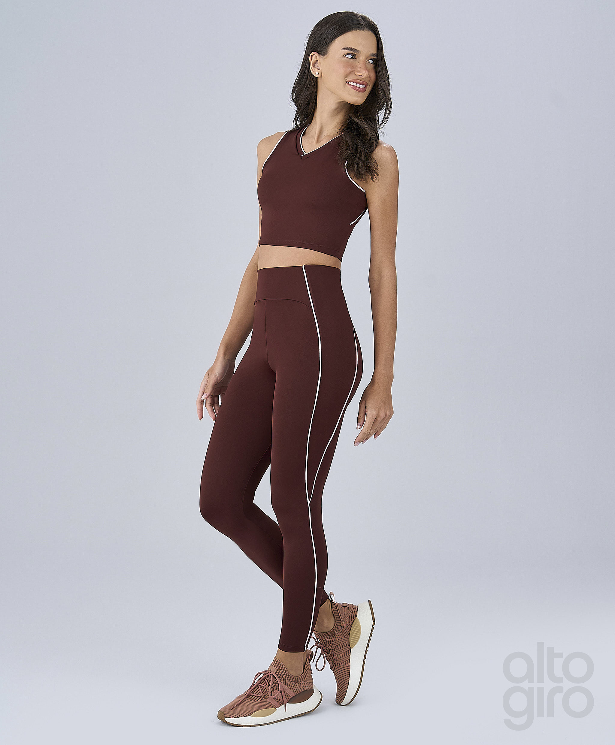 2631532-C6034-2 LEGGING FRISO CONTRASTANTE - VERMELHO RUBRO - Imagem 1