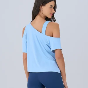 T-SHIRT ASSIMÉTRICA AZUL CÉU - Imagem 2