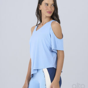 T-SHIRT ASSIMÉTRICA AZUL CÉU - Imagem 4