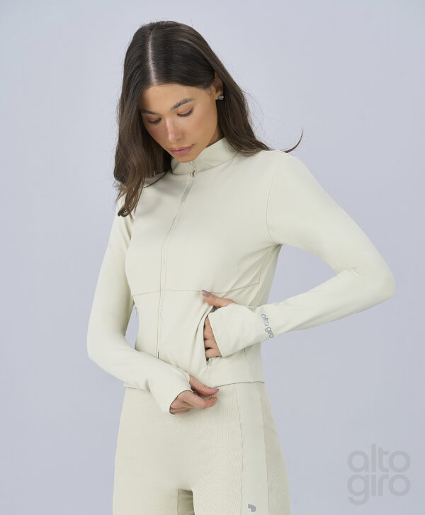 JAQUETA AJUSTADA COM BOLSO - AMARELO CREME - Imagem 4