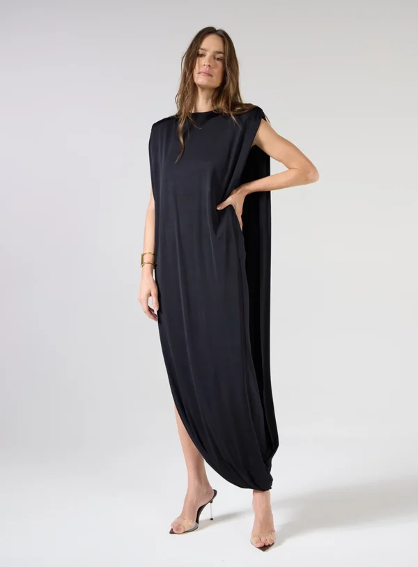 VESTIDO MIDI CAPA ASSIMÉTRICA - Imagem 2