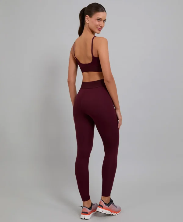 CALÇA LEGGING CANELADA DE CINTURA ALTA - VERMELHO MARSALA - Imagem 2
